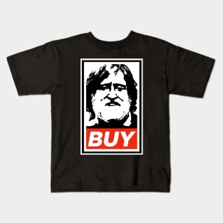 Gabe Newell Steam Sale Buy Poster Design Obey Kids T-Shirt